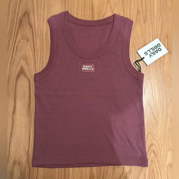 Daily Drills | Tops | Daily Drills Logo Ribbed Tank Wine With ...